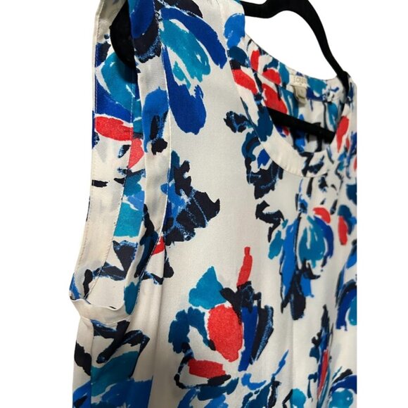 Sleeveless J.Crew Floral Print Blouse Top Size Small Scoop Neck - Picture 3 of 5